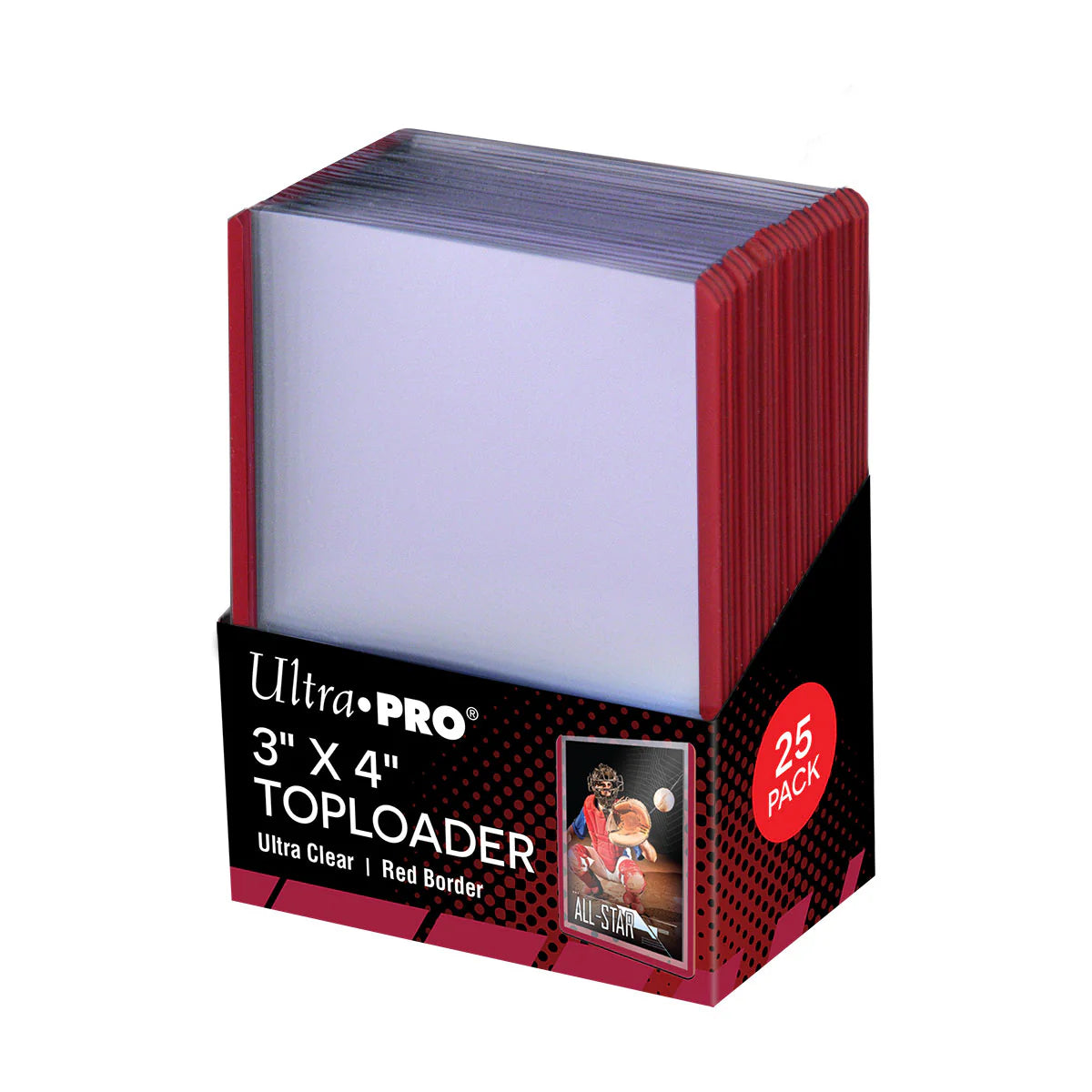 Ultra Pro 3" x 4" Colored Border Toploaders for Standard Size Cards - 25ct