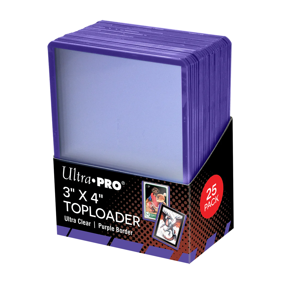 Ultra Pro 3" x 4" Colored Border Toploaders for Standard Size Cards - 25ct