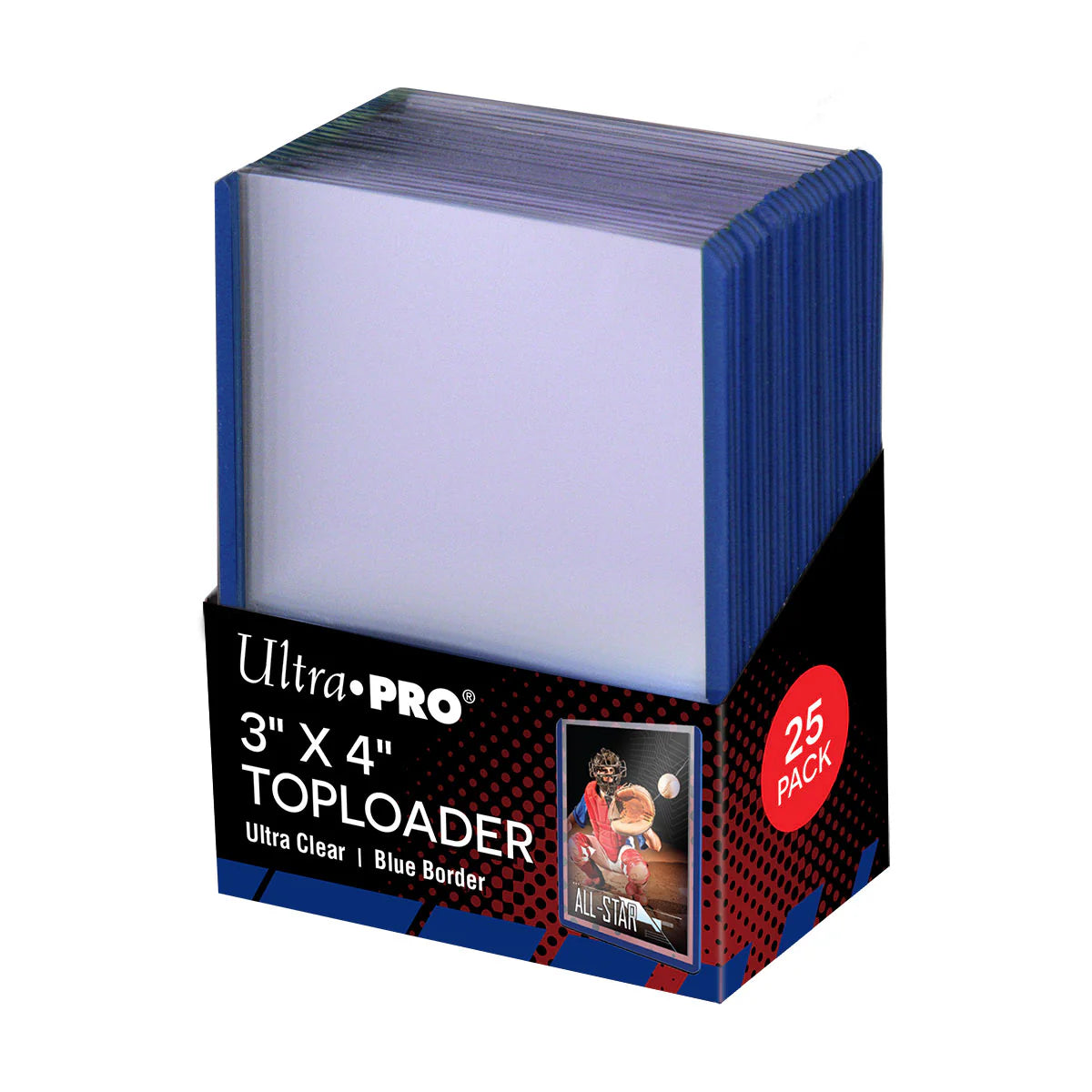 Ultra Pro 3" x 4" Colored Border Toploaders for Standard Size Cards - 25ct