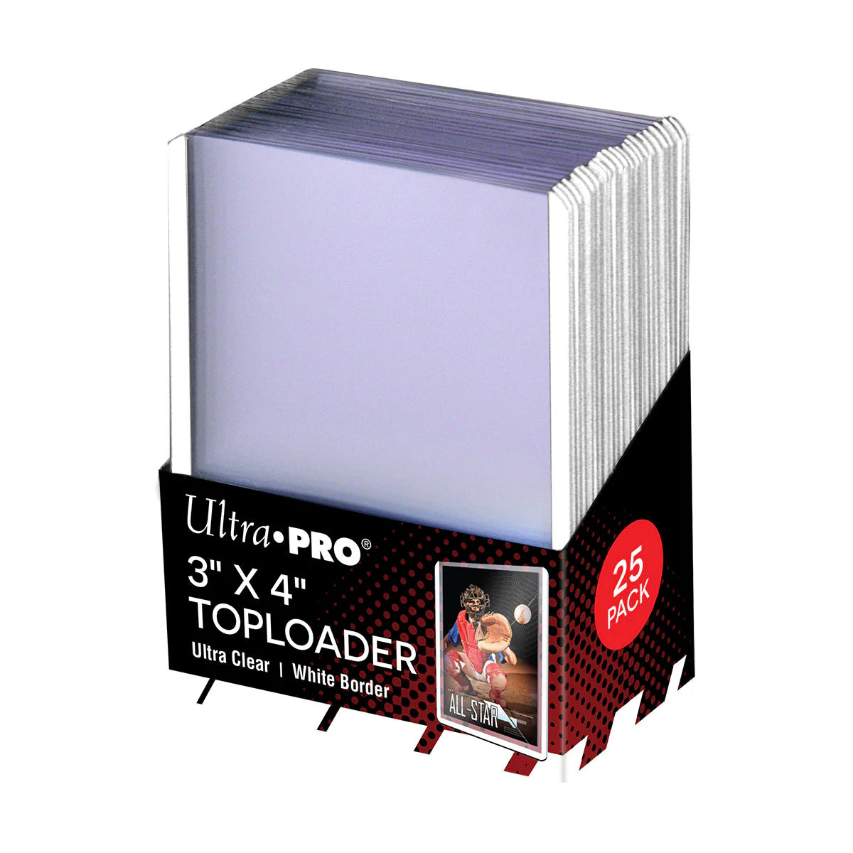 Ultra Pro 3" x 4" Colored Border Toploaders for Standard Size Cards - 25ct