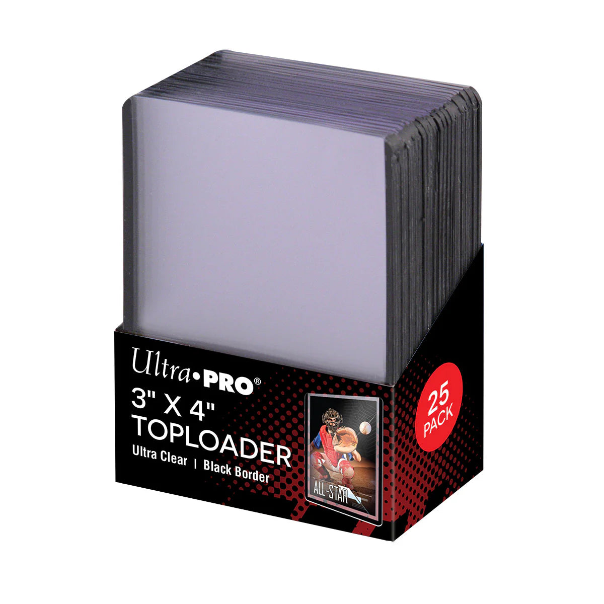 Ultra Pro 3" x 4" Colored Border Toploaders for Standard Size Cards - 25ct