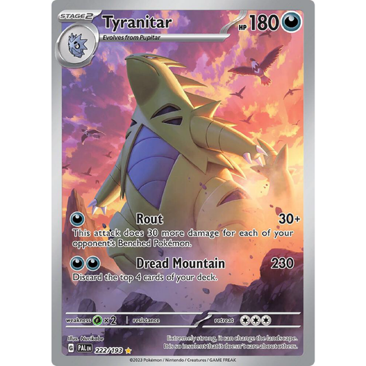 Tyranitar - 222/193 - SV02: Paldea Evolved Damaged
