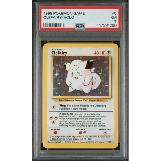 1999 POKEMON GAME #5 CLEFAIRY-HOLO PSA 7