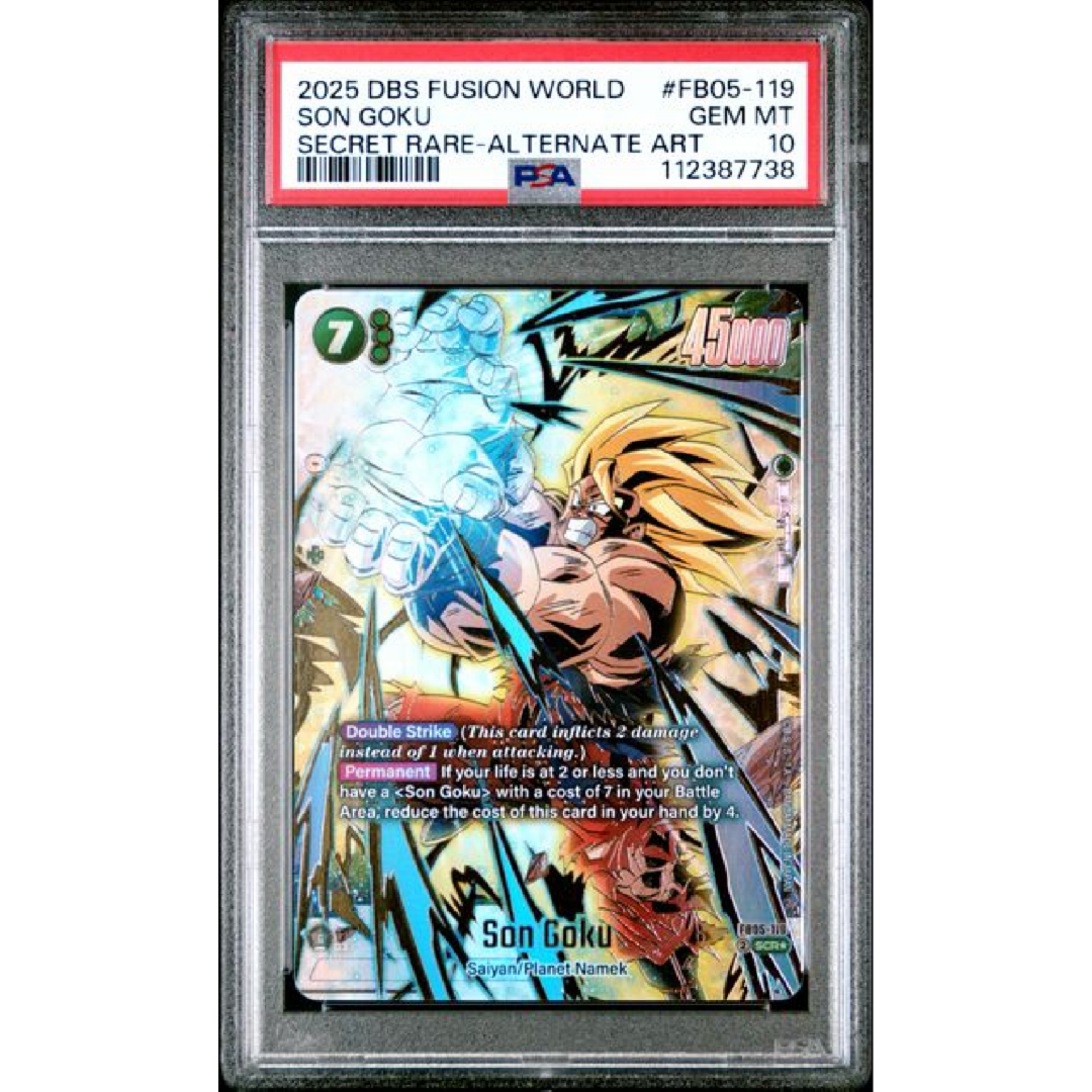 2025 DRAGON BALL SUPER CARD GAME FUSION WORLD NEW ADVENTURE #FB05-119 SON GOKU SECRET RARE-ALTERNATE ART PSA 10