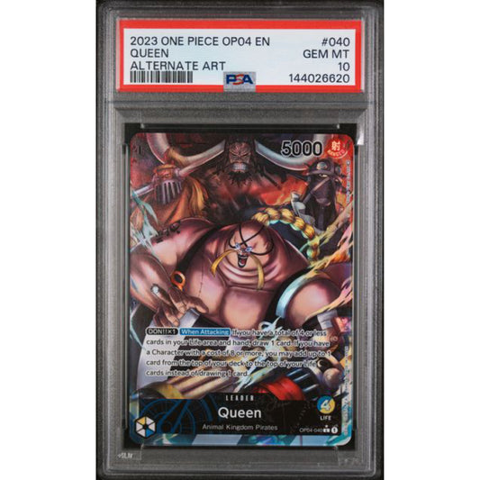 PSA 10 2023 ONE PIECE OP04-KINGDOMS OF INTRIGUE #040 QUEEN ALTERNATE ART