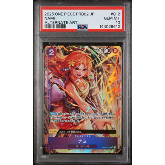 PSA 10 2025 ONE PIECE JAPANESE PRB02-PREMIUM BOOSTER -ONE PIECE CARD THE BEST- VOL.2 #012 NAMI ALTERNATE ART