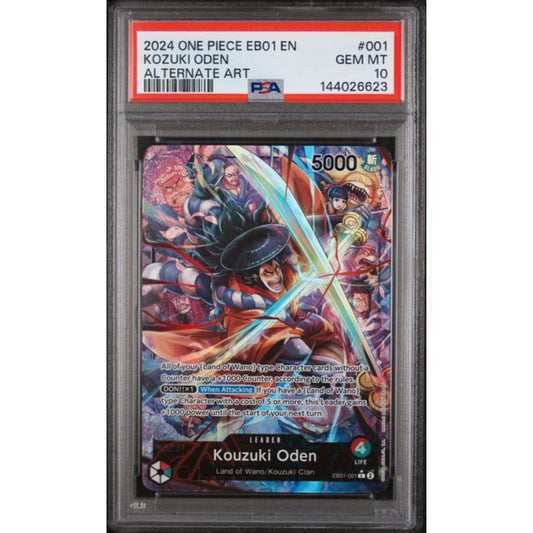 PSA 10 2024 ONE PIECE EB01-EXTRA BOOSTER -MEMORIAL COLLECTION- #001 KOZUKI ODEN ALTERNATE ART