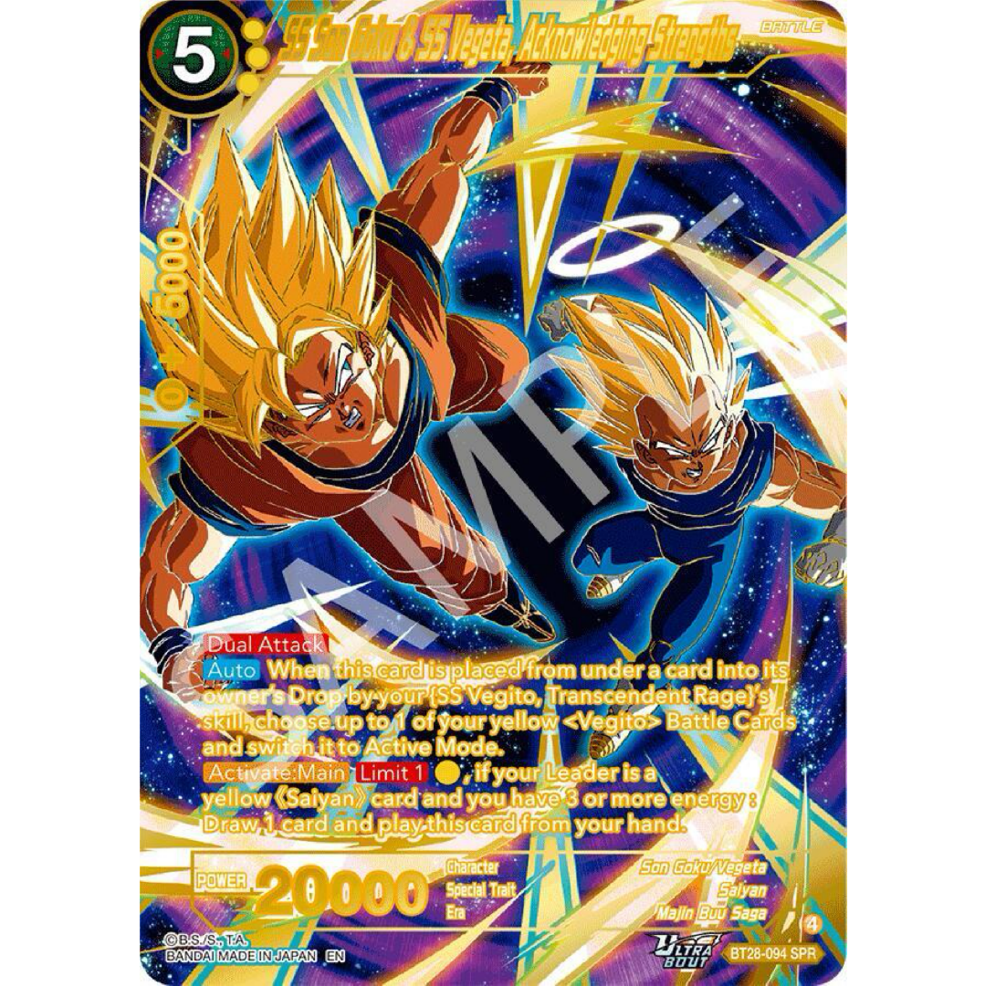SS Son Goku & SS Vegeta, Acknowledging Strengths (SPR) - Prismatic Clash Single Card