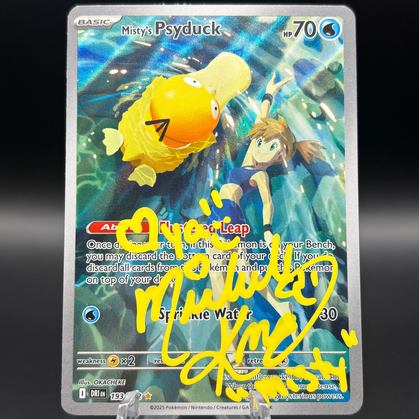 Misty's Psyduck - 193/182 Single Card - Signed by Rachel Lillis