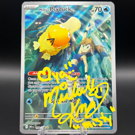 Misty's Psyduck - 193/182 Single Card - Signed by Rachel Lillis