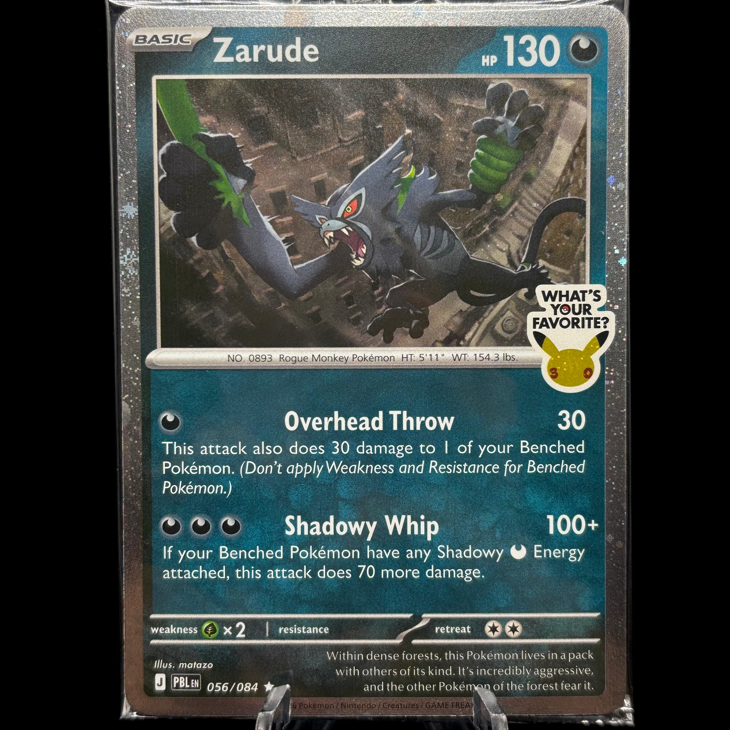 Zarude 056/084 Promo What’s Your Favorite Pokemon Stamped *Sealed* Single Card