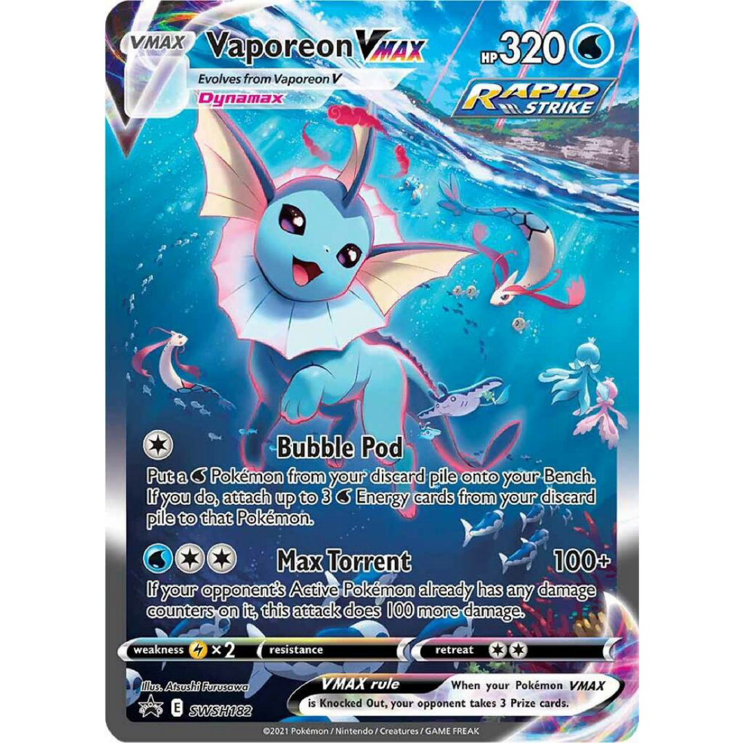Vaporeon VMAX - SWSH182 - SWSH: Sword & Shield Single Card