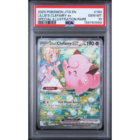 2025 POKEMON JTG EN-JOURNEY TOGETHER #184 LILLIE'S CLEFAIRY EX SPECIAL ILLUSTRATION RARE PSA 10