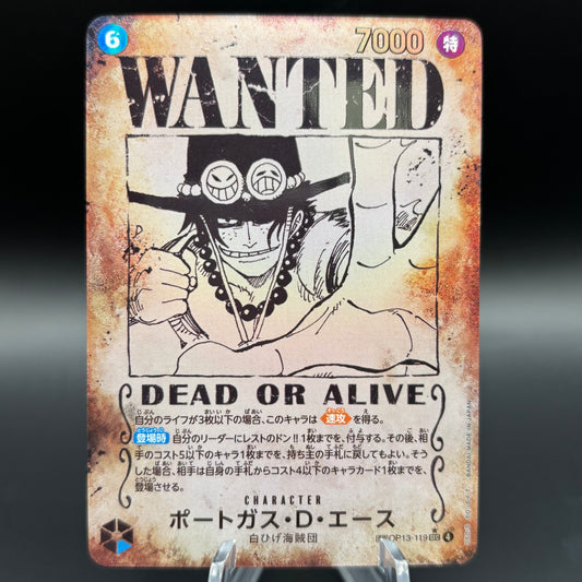 Portgas.D.Ace *Japanese* (119) (Wanted Poster) - Carrying On His Will Single Card