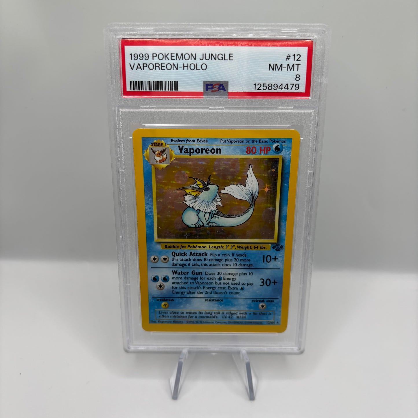PSA 8 Pokemon Jungle 1999 Vaporeon-Holo