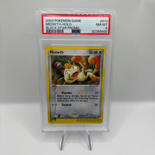 PSA 8 Pokemon 2003 Meowth-Holo Black Star Holo
