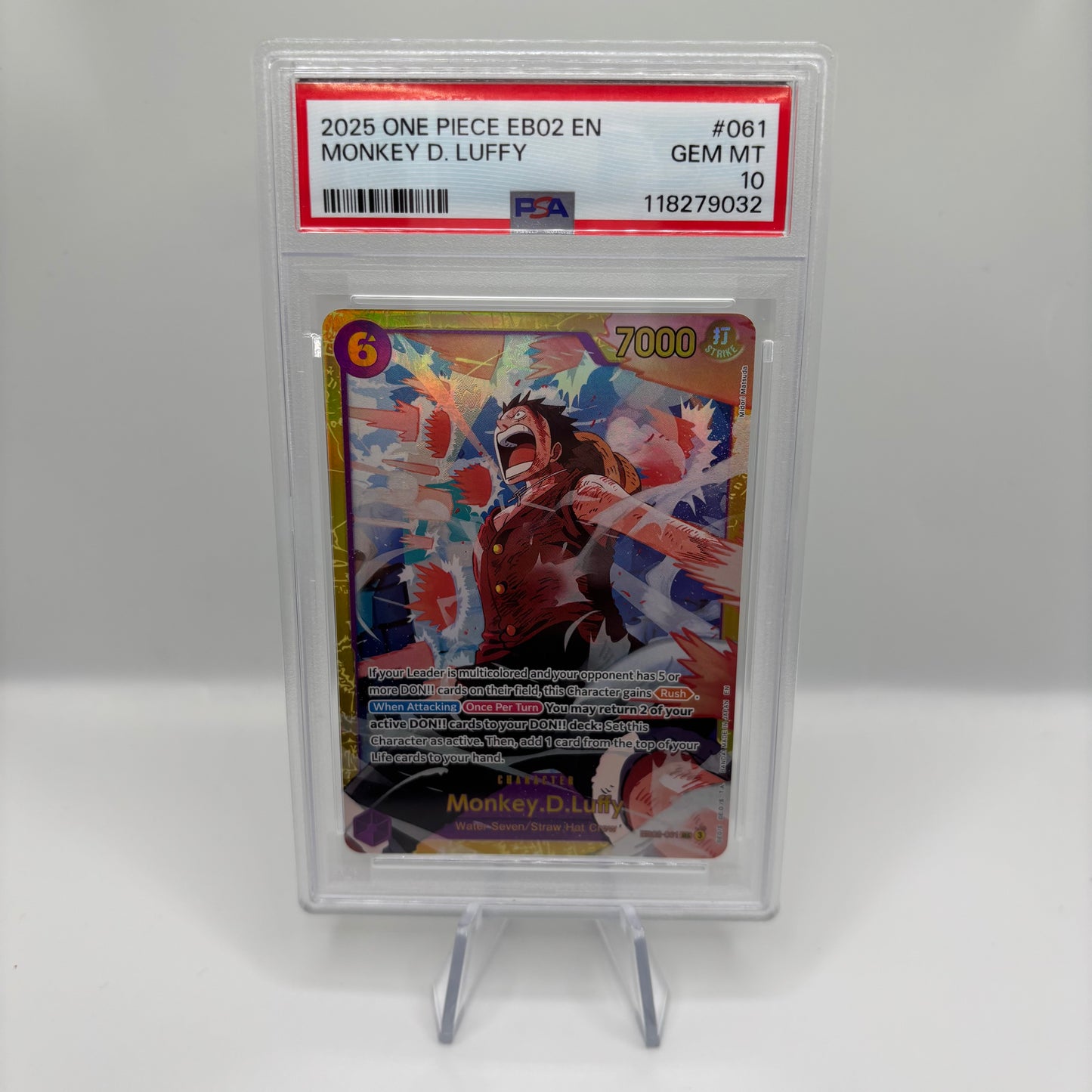 PSA 10 One Piece EB02 EN Monkey D. Luffy 2025