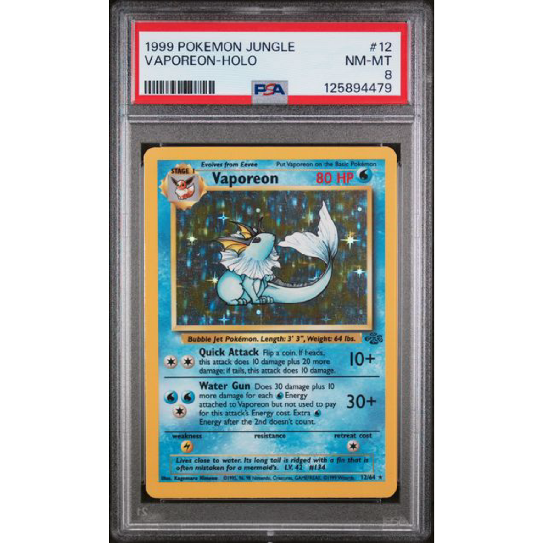 PSA 8 Pokemon Jungle 1999 Vaporeon-Holo