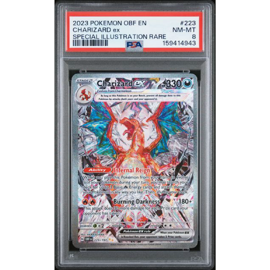 PSA 8 2023 POKEMON OBF EN-OBSIDIAN FLAMES #223 CHARIZARD EX SPECIAL ILLUSTRATION RARE