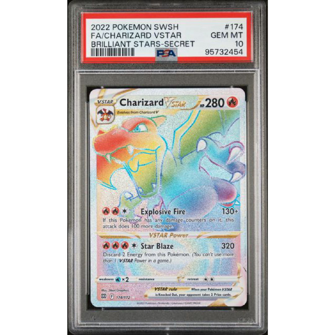 PSA 10 2022 POKEMON SWORD & SHIELD BRILLIANT STARS #174 FA/CHARIZARD VSTAR BRILLIANT STARS-SECRET