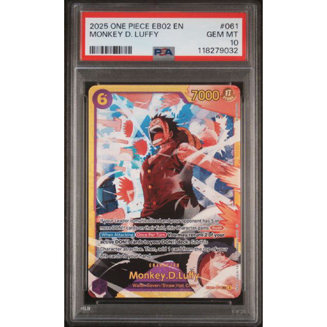 PSA 10 One Piece EB02 EN Monkey D. Luffy 2025