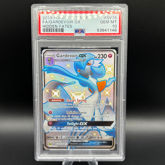 PSA 10 2019 POKEMON SUN & MOON HIDDEN FATES #SV75 FA/GARDEVOIR GX HIDDEN FATES