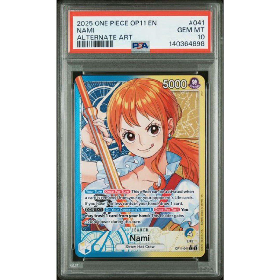 PSA 10 2025 ONE PIECE OP11-A FIST OF DIVINE SPEED #041 NAMI ALTERNATE ART