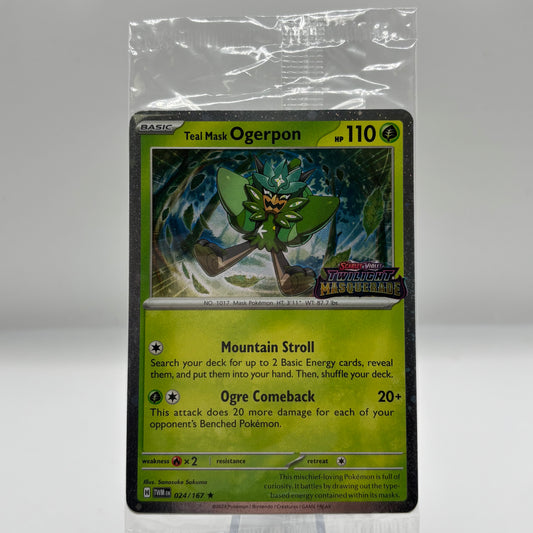 Teal Mask Ogerpon (Twilight Masquerade Stamp) - (Sealed PR)
