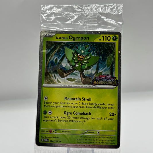 Teal Mask Ogerpon (Twilight Masquerade Stamp) - (Sealed PR)