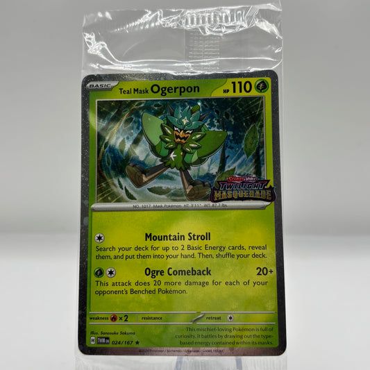Teal Mask Ogerpon (Twilight Masquerade Stamp) - (Sealed PR)
