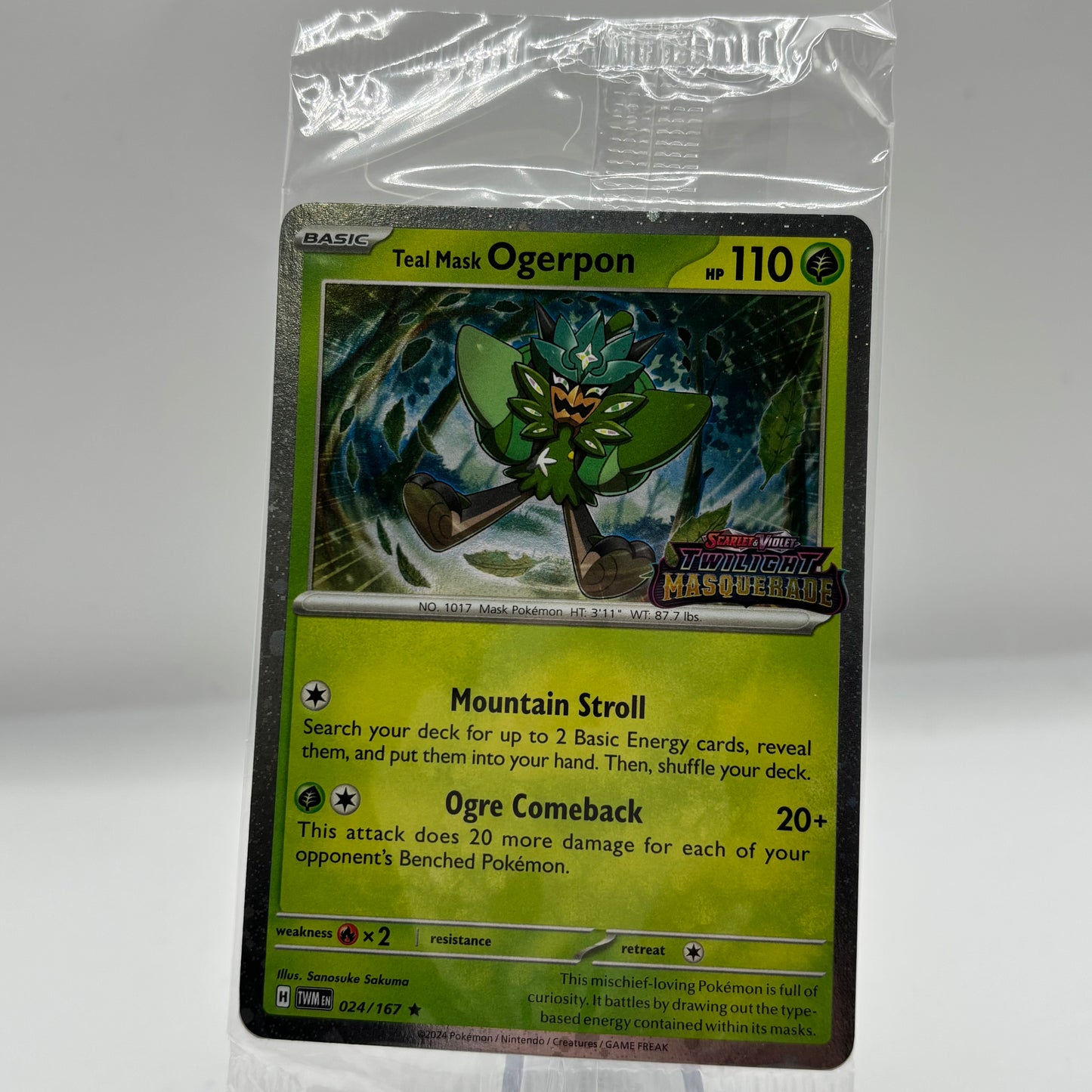 Teal Mask Ogerpon (Twilight Masquerade Stamp) - (Sealed PR)