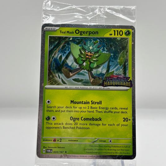 Teal Mask Ogerpon (Twilight Masquerade Stamp) - (Sealed PR)