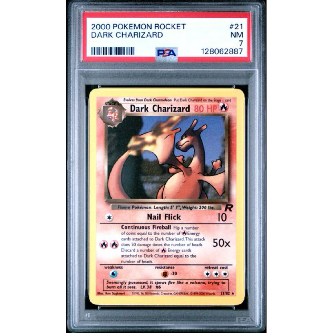 PSA 7 2000 POKEMON ROCKET #21 DARK CHARIZARD