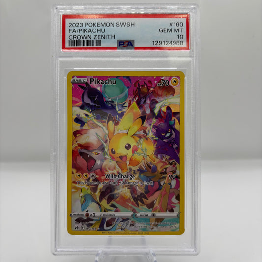 2023 POKEMON SWORD AND SHIELD CROWN ZENITH #160 FA/PIKACHU CROWN ZENITH