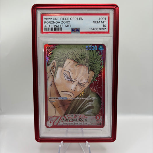 PSA 10 2022 ONE PIECE OP01-ROMANCE DAWN #001 RORONOA ZORO ALTERNATE ART
