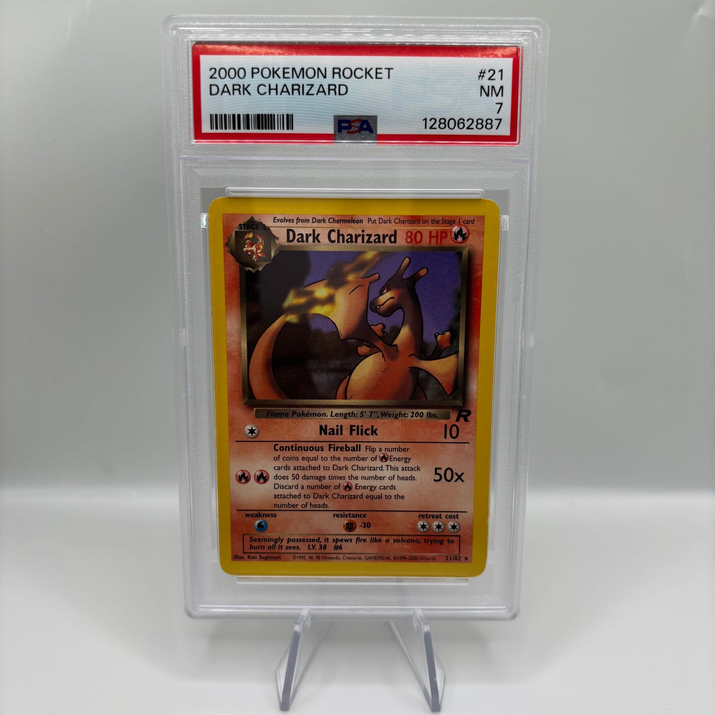 PSA 7 2000 POKEMON ROCKET #21 DARK CHARIZARD