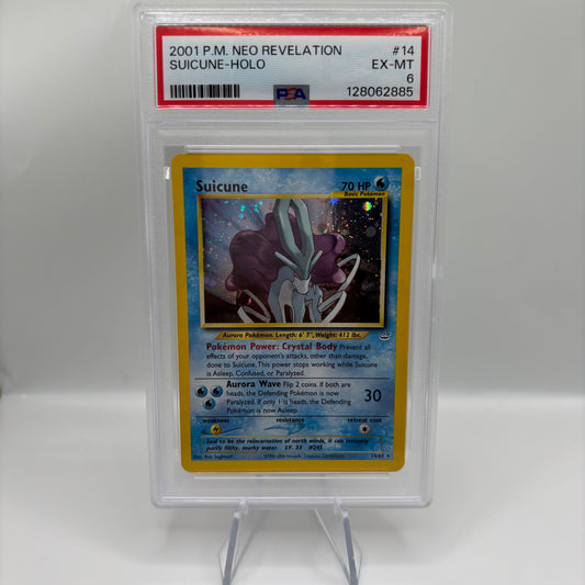 PSA 6 2001 POKEMON NEO REVELATION #14 SUICUNE-HOLO
