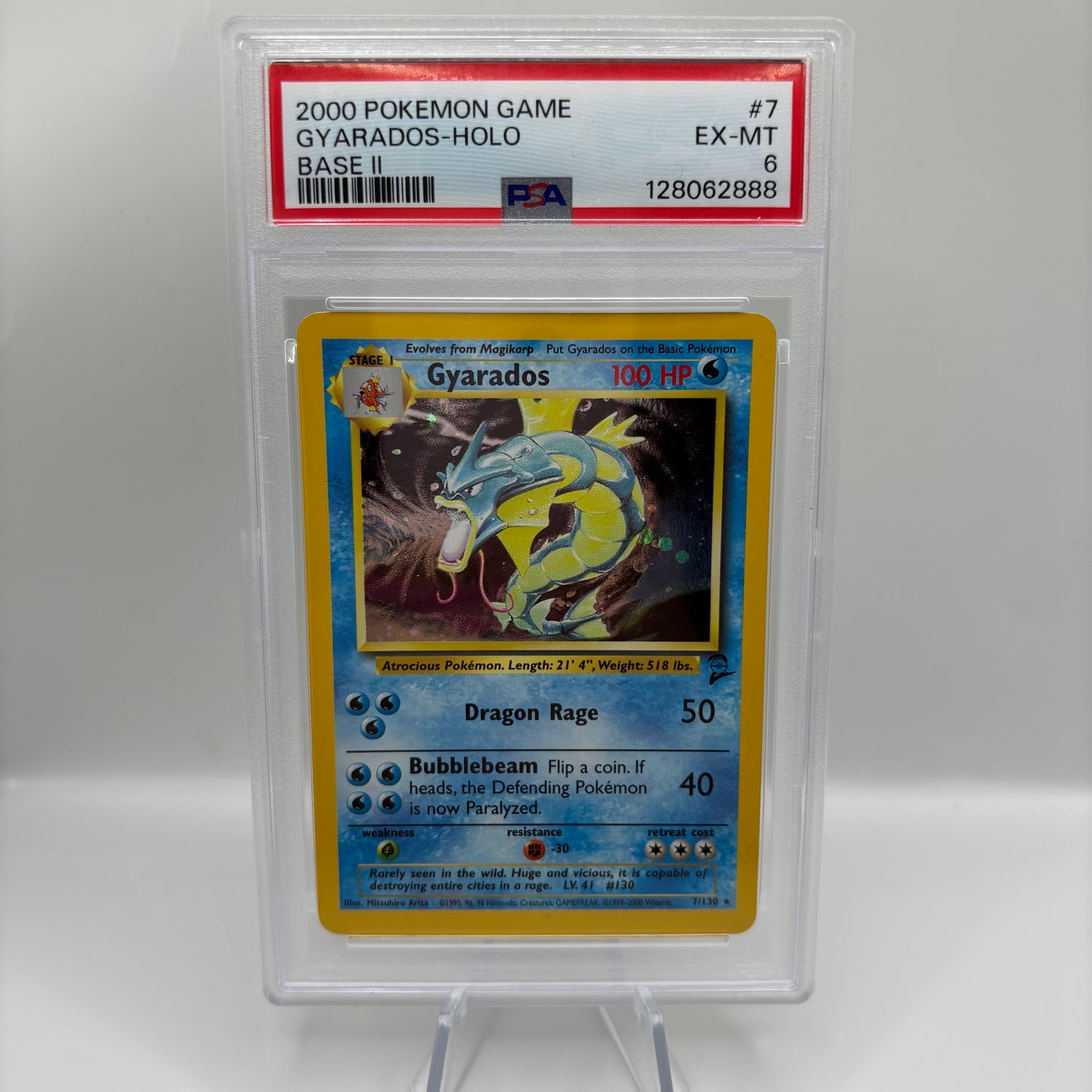 PSA 6 2000 POKEMON GAME BASE II #7 GYARADOS-HOLO BASE II