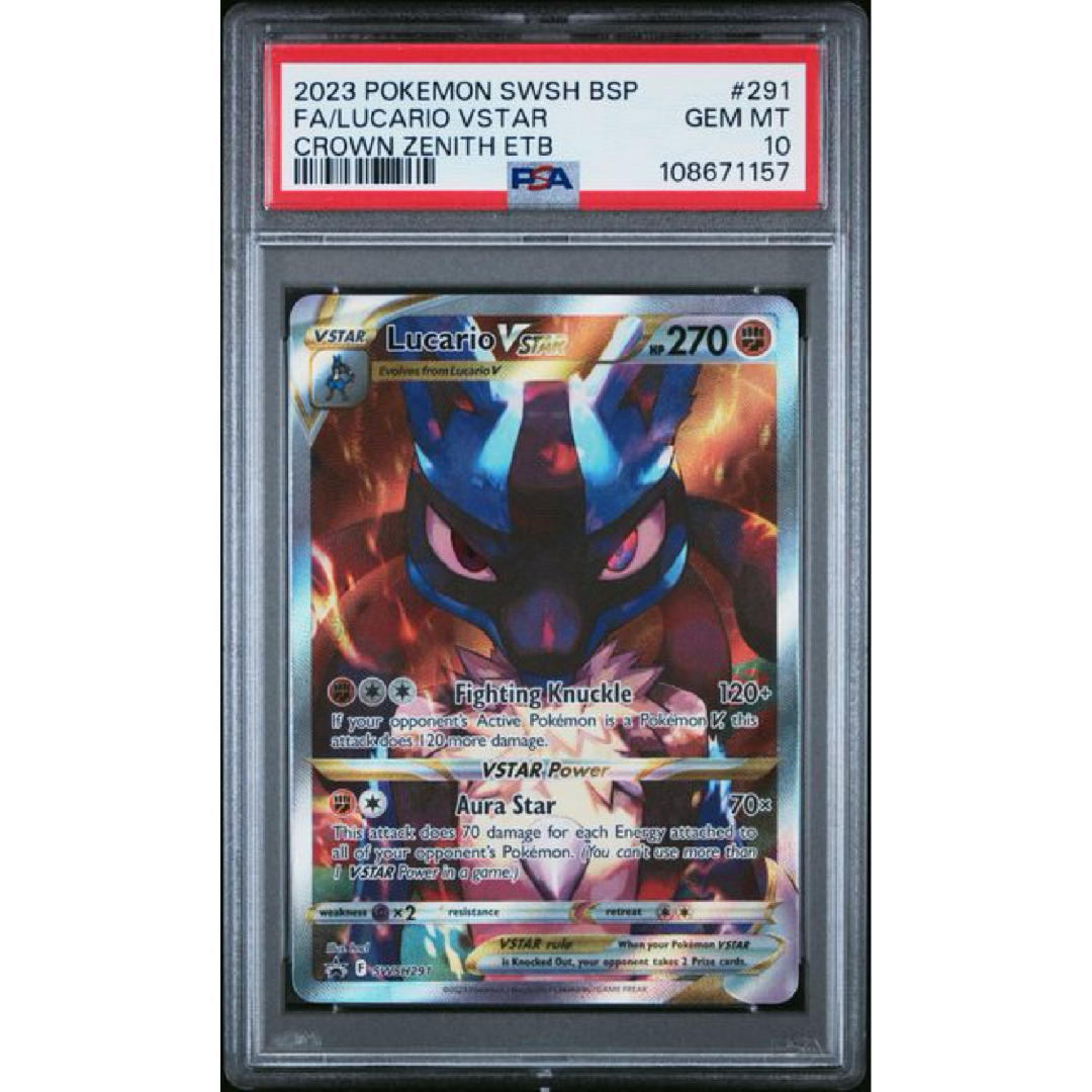 2023 POKEMON SWSH BLACK STAR PROMO #291 FA/LUCARIO VSTAR CROWN ZENITH ETB