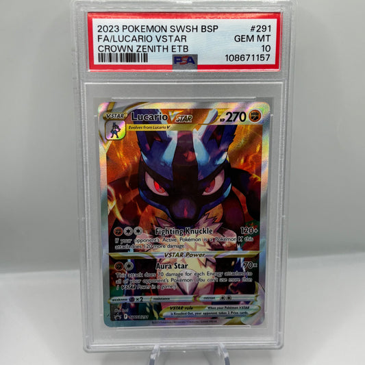 2023 POKEMON SWSH BLACK STAR PROMO #291 FA/LUCARIO VSTAR CROWN ZENITH ETB