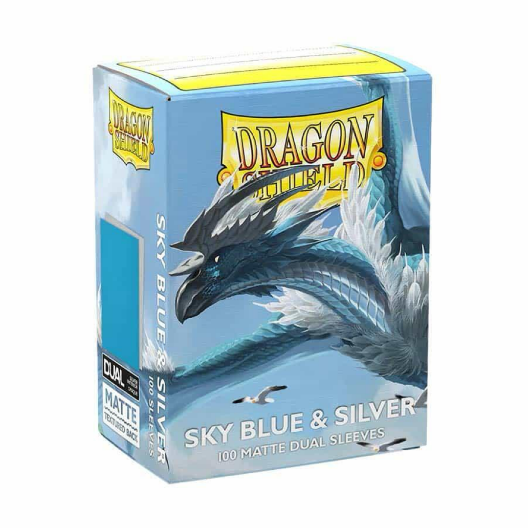 Dragon Shield Sleeves Standard Dual Matte Sky Blue And Sliver