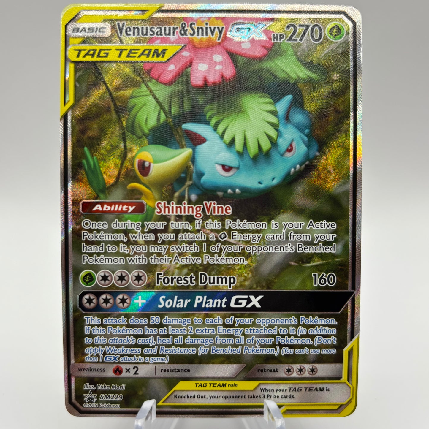 Venusaur & Snivy GX - SM229 PR single card Lightly Played