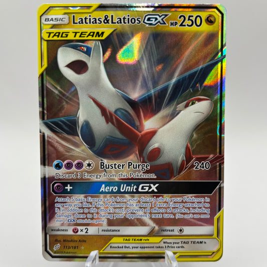 Latias & Latios GX - SM - Team Up single card Moderately Played