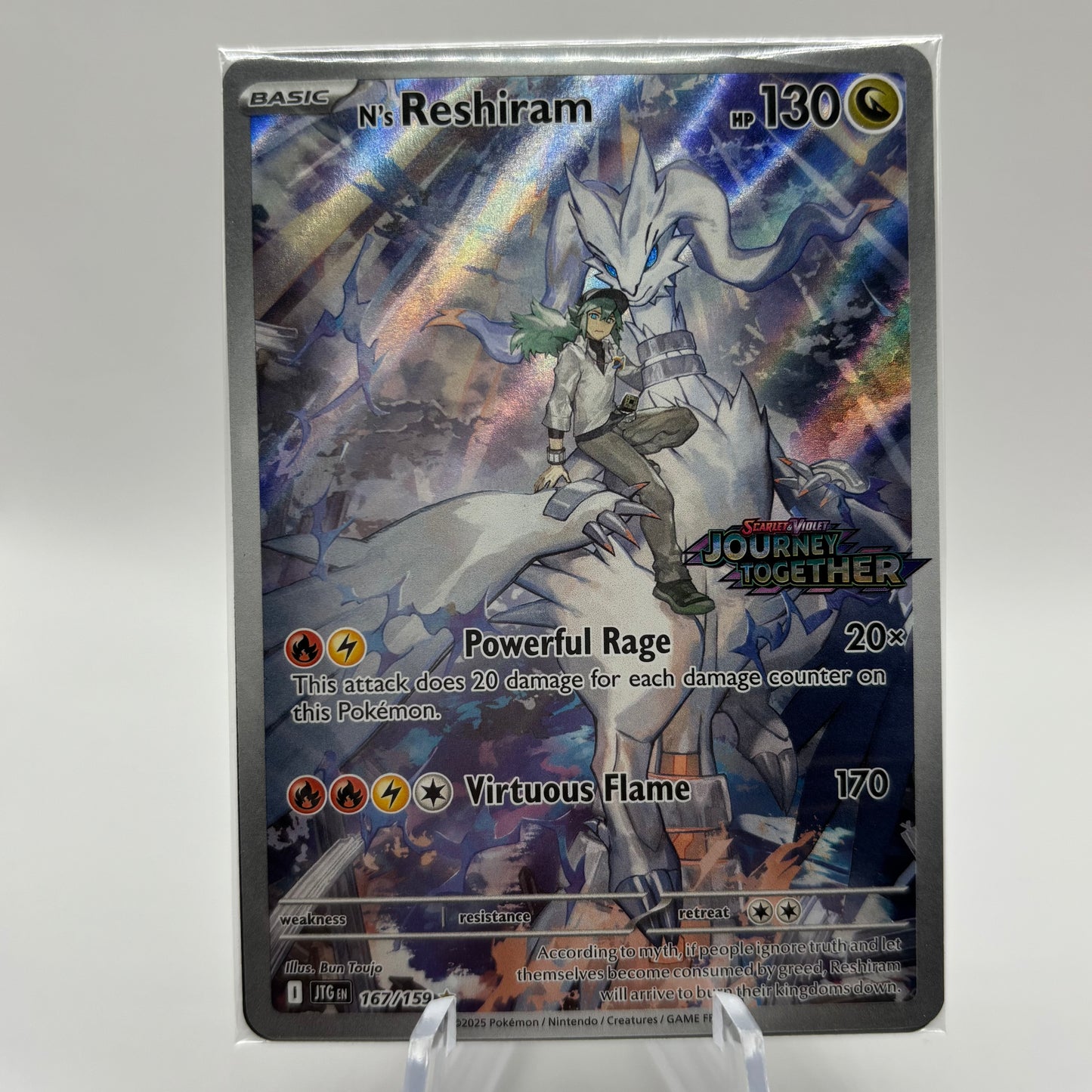 N's Reshiram - 167/159 Journey Together Stamped PR single card