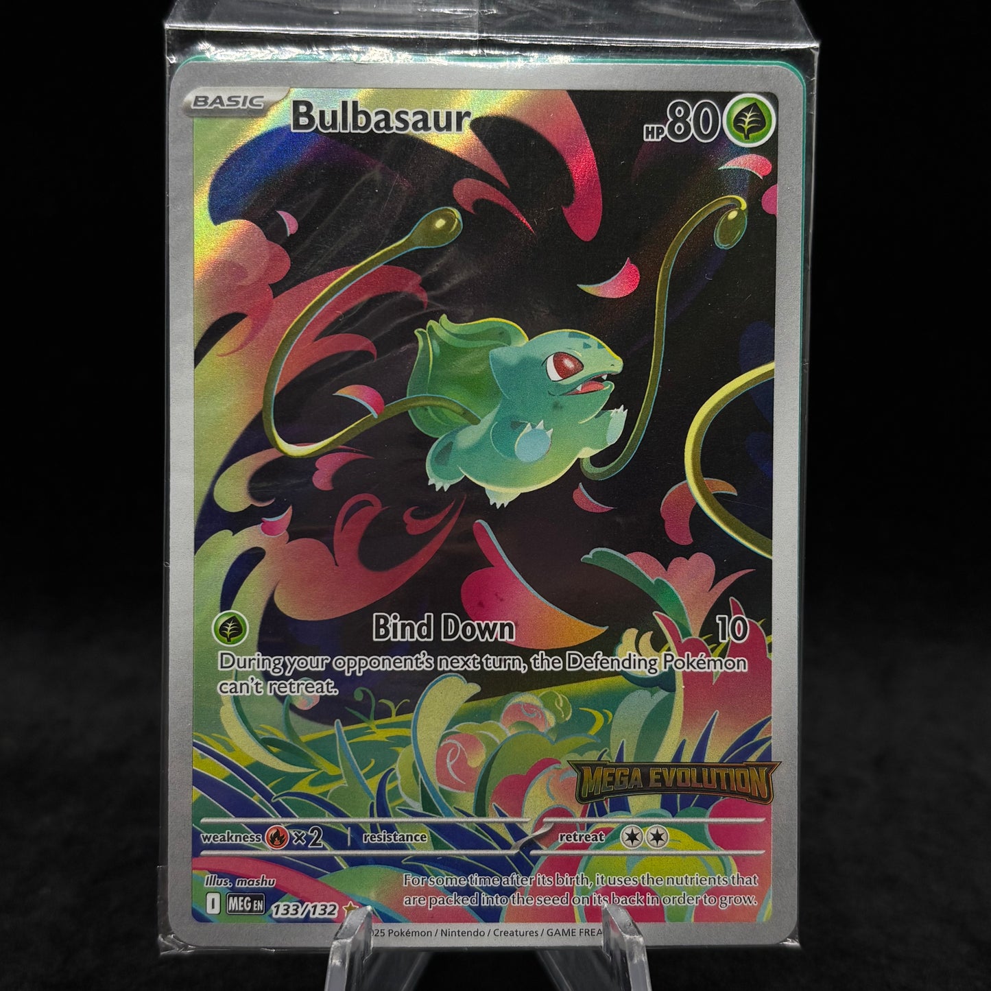 Bulbasaur - 133/132 (Mega Evolution Stamped) *Sealed* Single Card