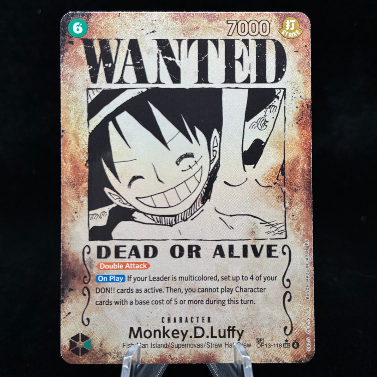 Monkey.D.Luffy (118) (Wanted Poster) - Carrying On His Will (OP13) Single Card