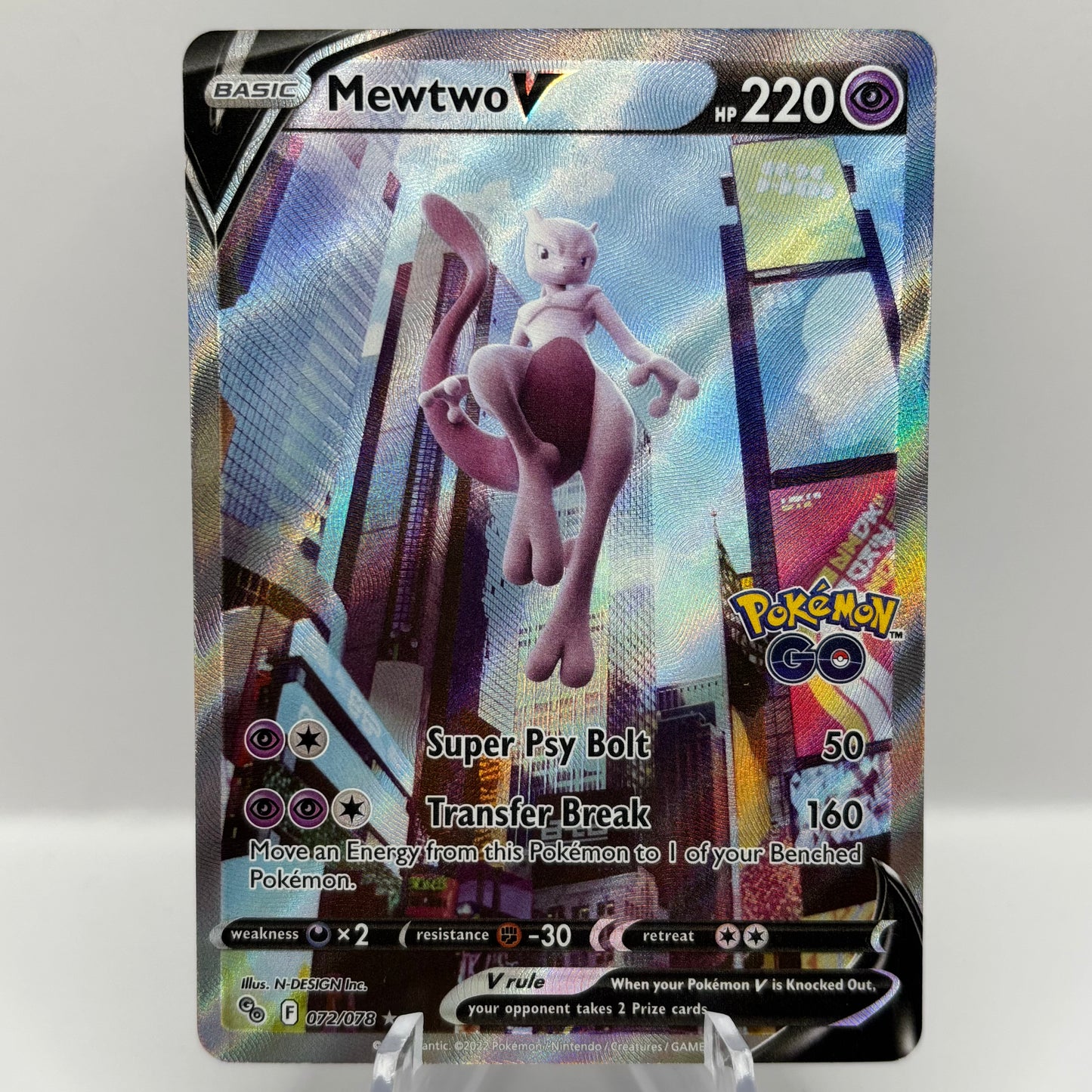 Mewtwo V (Alternate Full Art) - Pokemon GO Single Card