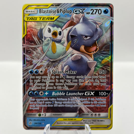 Blastoise & Piplup GX - SM - Cosmic Eclipse single card
