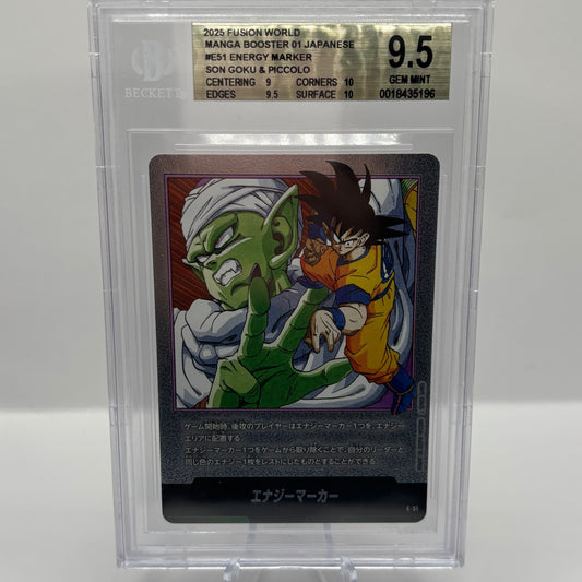 BGS 9.5 Fusion World 2025 Manga Booster 01 Japanese #E51 Energy Marker Son Goku & Piccolo
