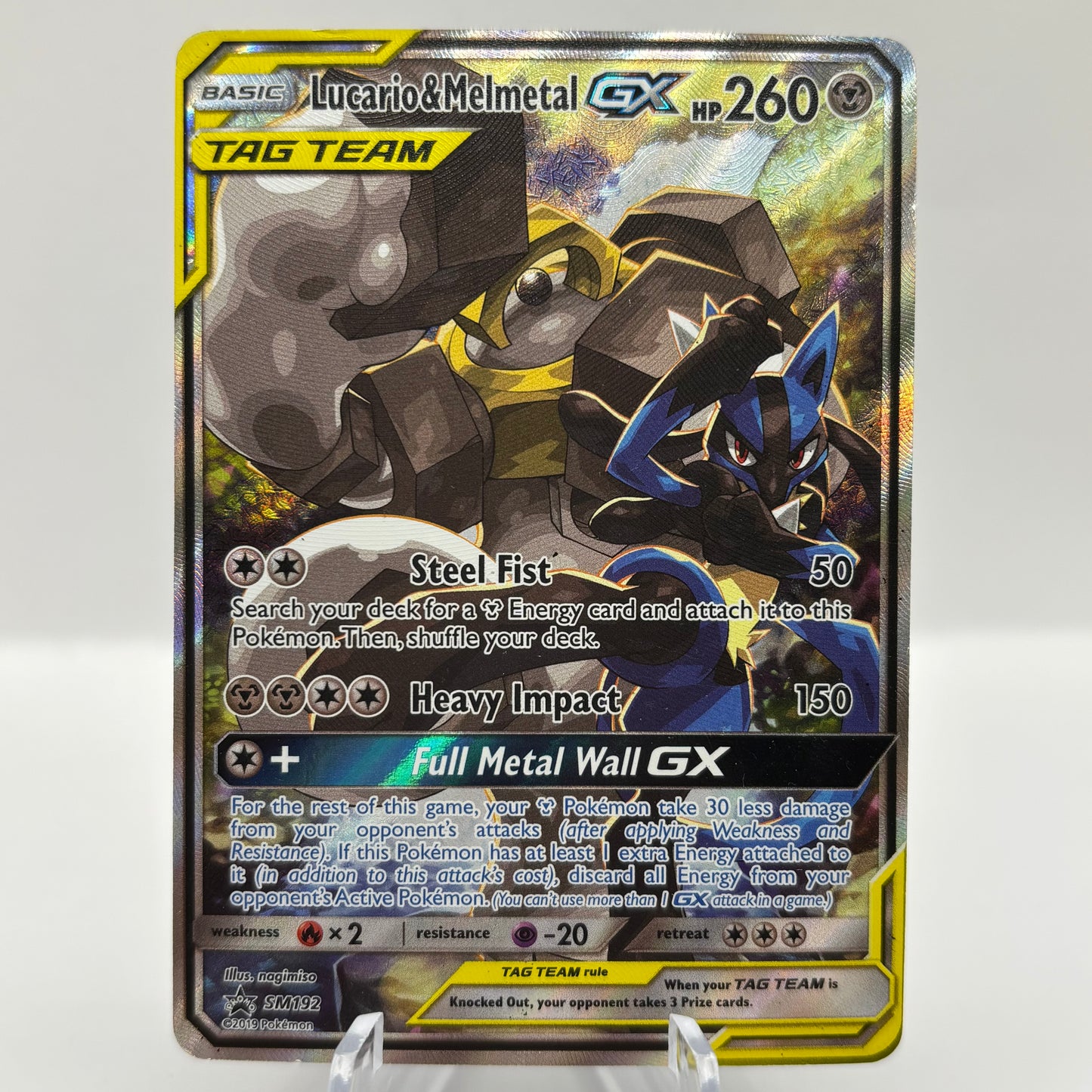 Damaged Lucario & Melmetal GX - SM192 single card